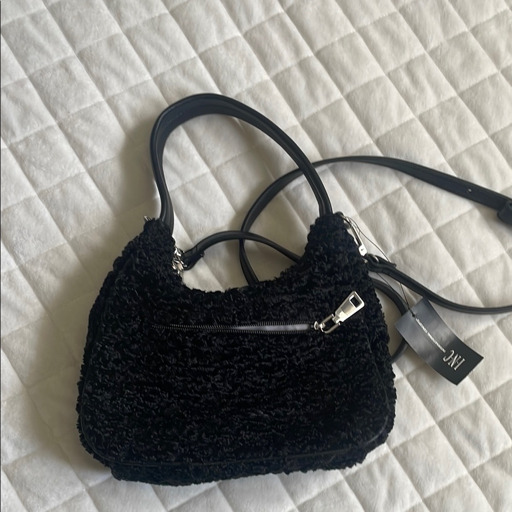 JW PEI Black Textured Shoulder Bag